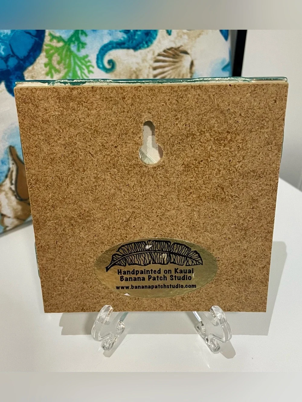 Banana Patch Studio “Mahalo for Removing Your Shoes” Handpainted Hawaiian Tile